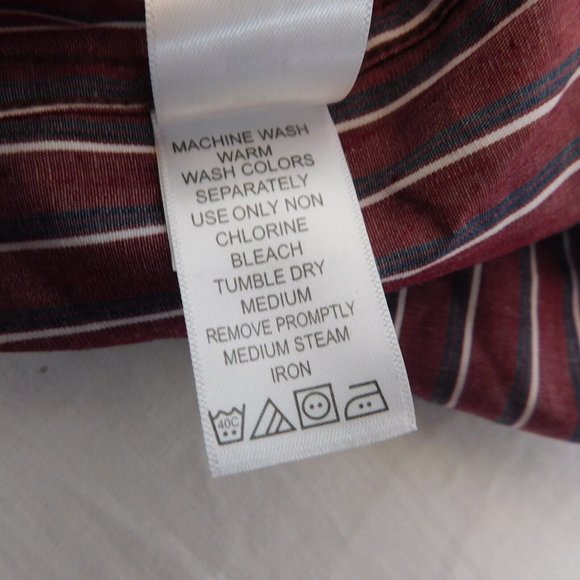 King Size Stripe Short Sleeve Sport Shirt 4XL Tall Burgundy Black White Pockets - Picture 8 of 8